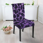 Purple And Black Cheetah Print Dining Chair Slipcover
