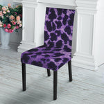 Purple And Black Cheetah Print Dining Chair Slipcover