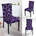 Purple And Black Cheetah Print Dining Chair Slipcover