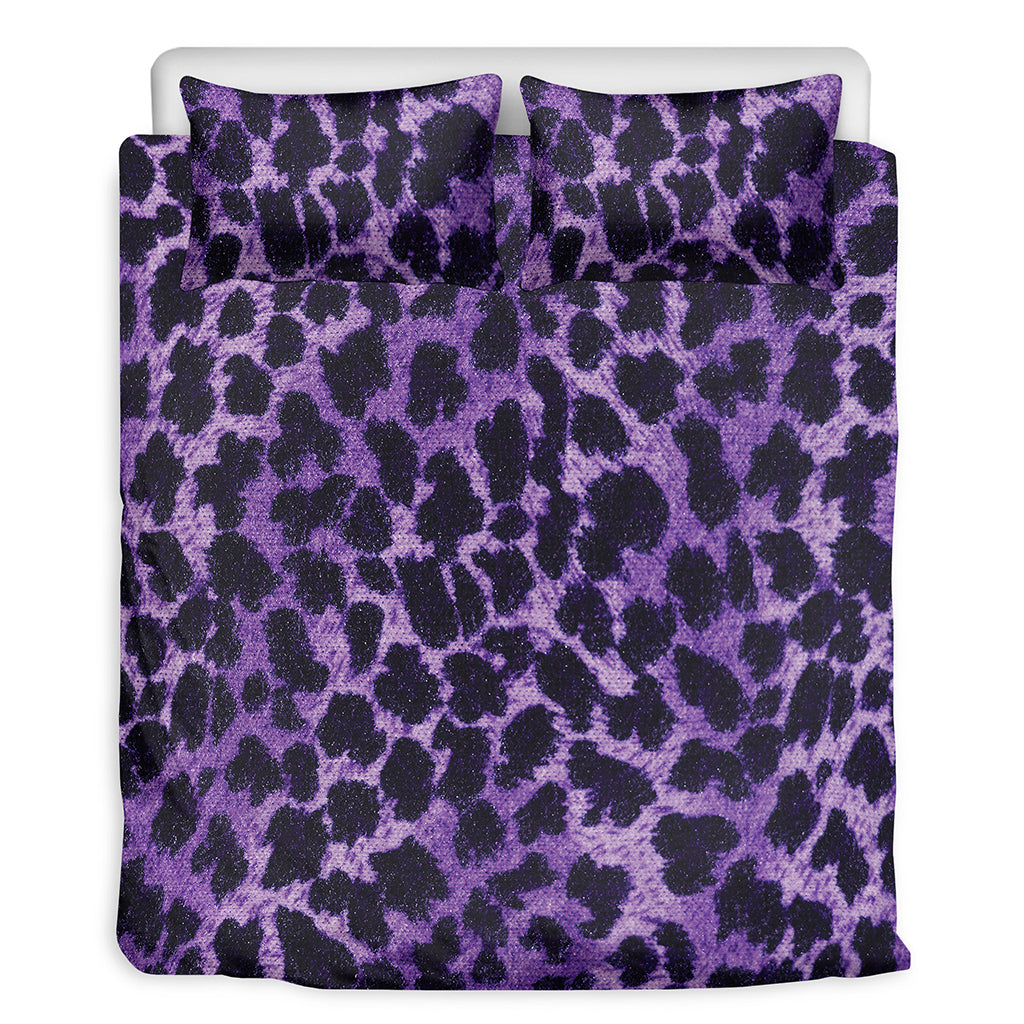 Purple And Black Cheetah Print Duvet Cover Bedding Set