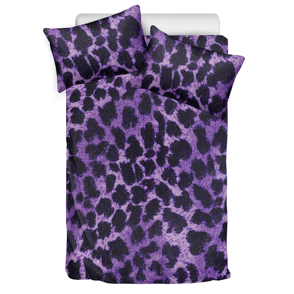 Purple And Black Cheetah Print Duvet Cover Bedding Set