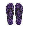 Purple And Black Cheetah Print Flip Flops