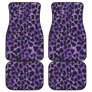 Purple And Black Cheetah Print Front and Back Car Floor Mats