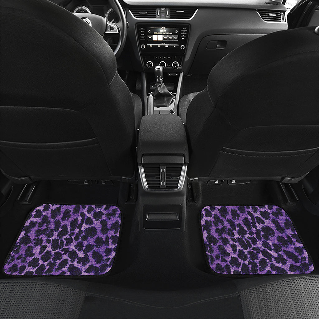 Purple And Black Cheetah Print Front and Back Car Floor Mats