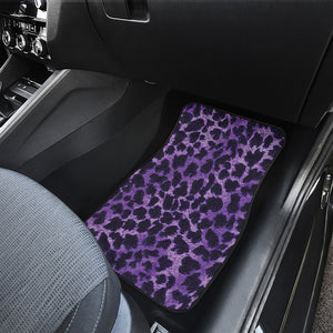 Purple And Black Cheetah Print Front and Back Car Floor Mats