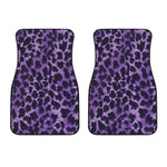 Purple And Black Cheetah Print Front Car Floor Mats