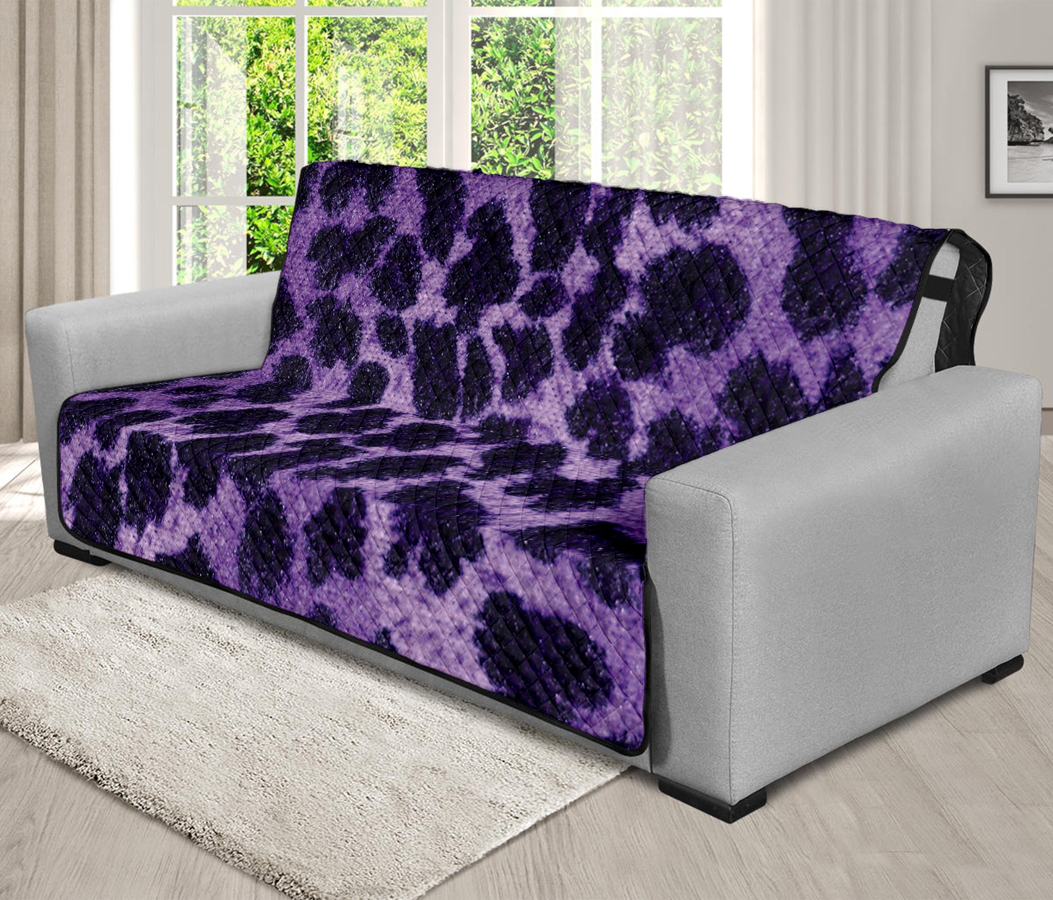 Purple And Black Cheetah Print Futon Protector