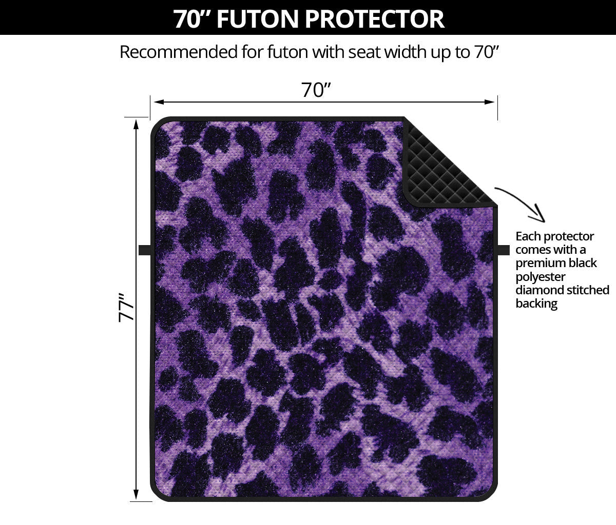 Purple And Black Cheetah Print Futon Protector