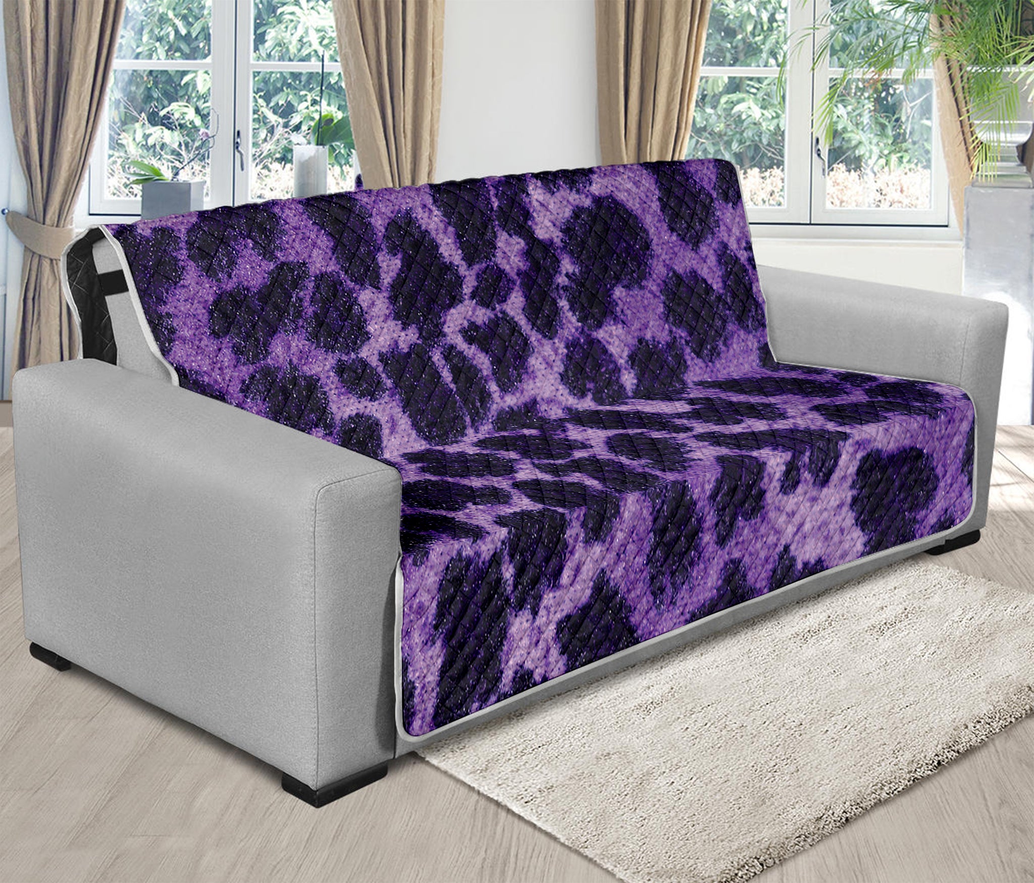 Purple And Black Cheetah Print Futon Protector