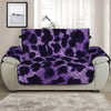 Purple And Black Cheetah Print Half Sofa Protector