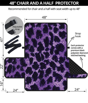 Purple And Black Cheetah Print Half Sofa Protector