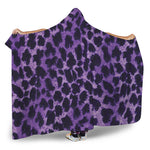 Purple And Black Cheetah Print Hooded Blanket