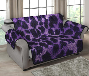 Purple And Black Cheetah Print Loveseat Protector