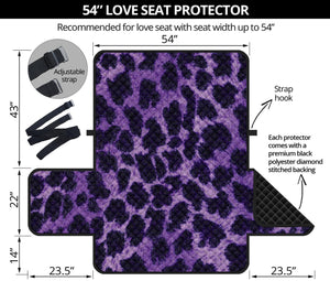 Purple And Black Cheetah Print Loveseat Protector