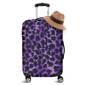 Purple And Black Cheetah Print Luggage Cover