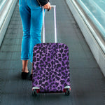 Purple And Black Cheetah Print Luggage Cover