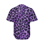 Purple And Black Cheetah Print Men's Baseball Jersey