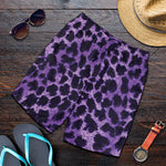 Purple And Black Cheetah Print Men's Shorts