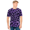 Purple And Black Cheetah Print Men's T-Shirt