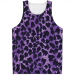 Purple And Black Cheetah Print Men's Tank Top