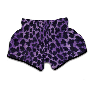 Purple And Black Cheetah Print Muay Thai Boxing Shorts