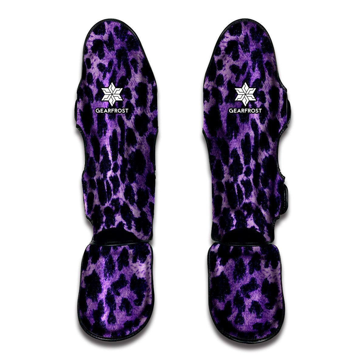 Purple And Black Cheetah Print Muay Thai Shin Guard