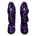 Purple And Black Cheetah Print Muay Thai Shin Guards