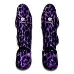 Purple And Black Cheetah Print Muay Thai Shin Guard