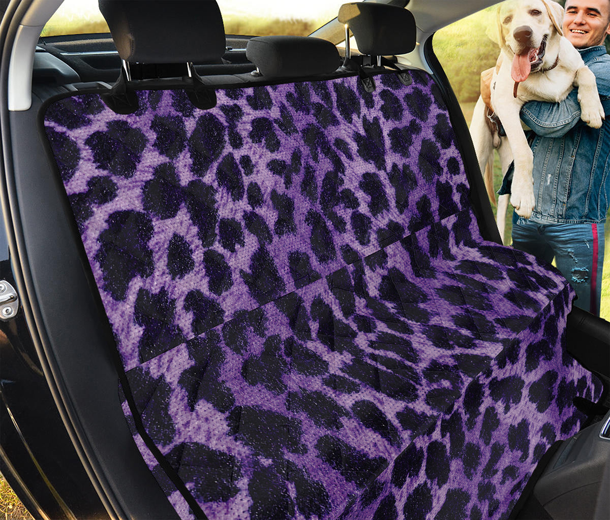 Purple And Black Cheetah Print Pet Car Back Seat Cover