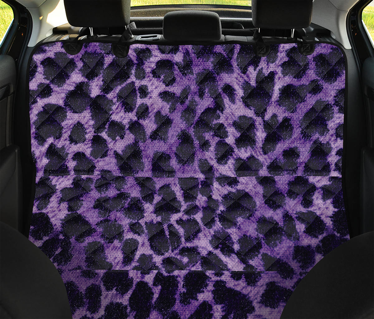 Purple And Black Cheetah Print Pet Car Back Seat Cover