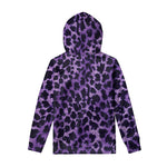 Purple And Black Cheetah Print Pullover Hoodie