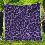 Purple And Black Cheetah Print Quilt