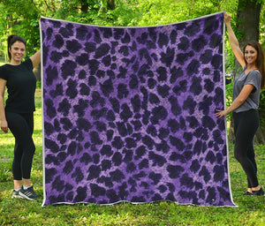 Purple And Black Cheetah Print Quilt