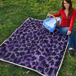 Purple And Black Cheetah Print Quilt