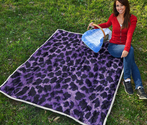 Purple And Black Cheetah Print Quilt