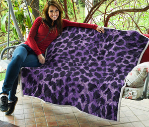 Purple And Black Cheetah Print Quilt