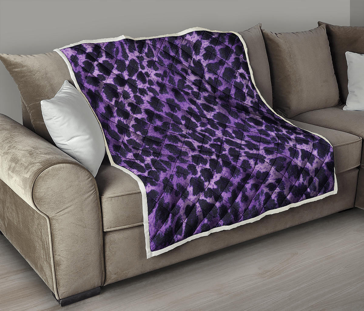 Purple And Black Cheetah Print Quilt