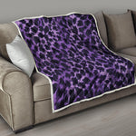 Purple And Black Cheetah Print Quilt