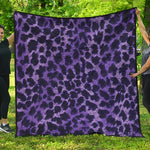 Purple And Black Cheetah Print Quilt