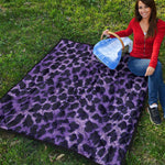 Purple And Black Cheetah Print Quilt