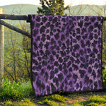 Purple And Black Cheetah Print Quilt