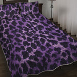 Purple And Black Cheetah Print Quilt Bed Set