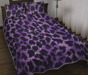 Purple And Black Cheetah Print Quilt Bed Set