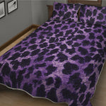 Purple And Black Cheetah Print Quilt Bed Set