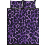 Purple And Black Cheetah Print Quilt Bed Set