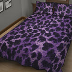 Purple And Black Cheetah Print Quilt Bed Set