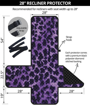 Purple And Black Cheetah Print Recliner Protector