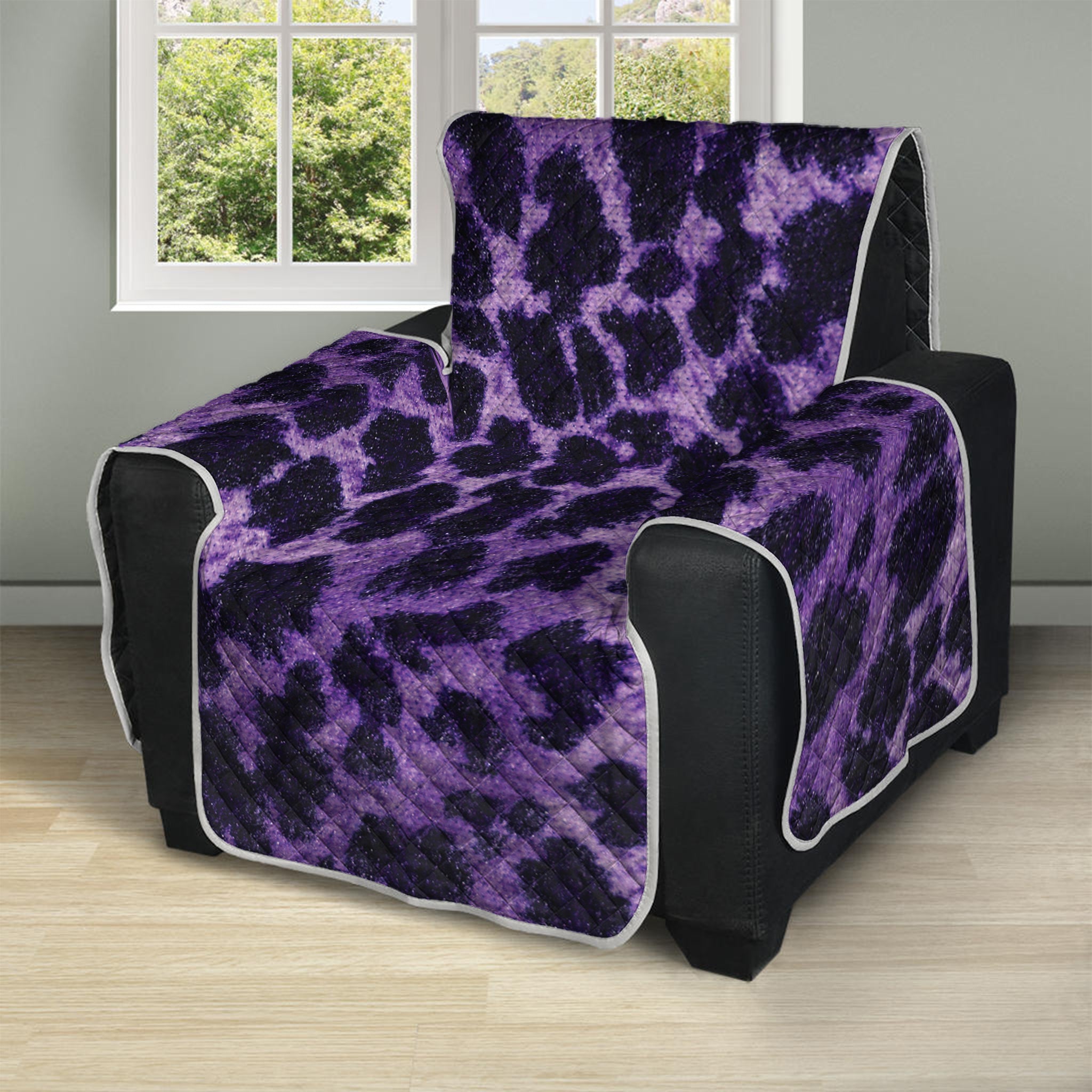 Purple And Black Cheetah Print Recliner Protector