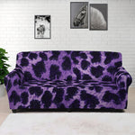 Purple And Black Cheetah Print Sofa Cover