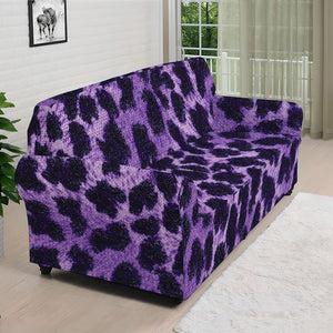 Purple And Black Cheetah Print Sofa Cover